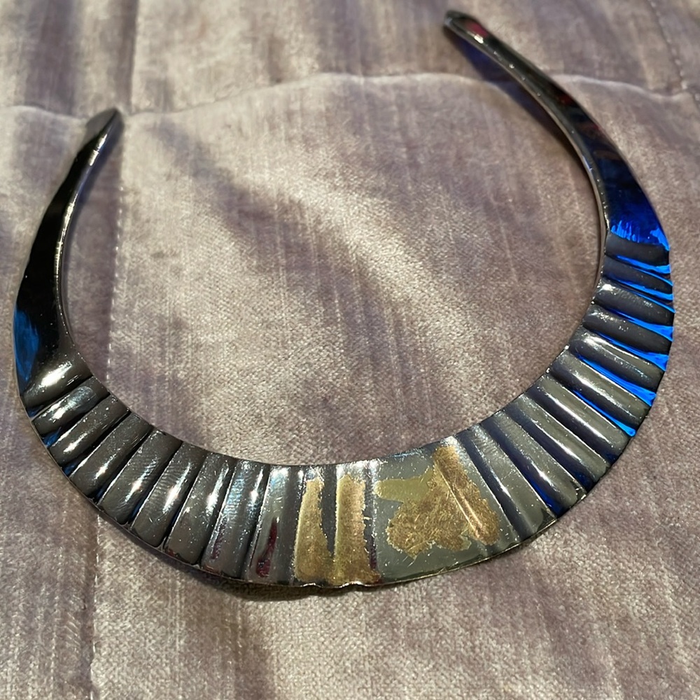 Silver Project Necklace Bib Collar Necklace